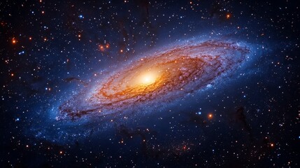 Fototapeta premium Spiral galaxy shining in the vastness of space