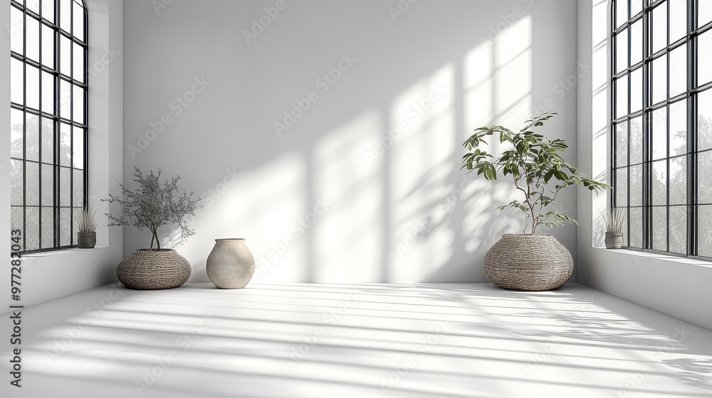 Poster clean, featureless blank white background with subtle shadows, ideal for versatile design projects o