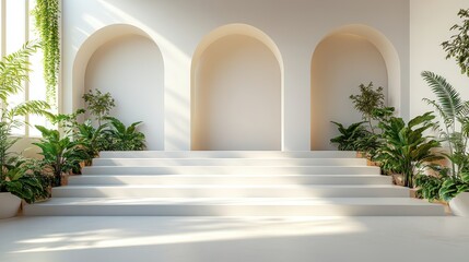 Fototapeta premium Clean, polished solid white background with soft lighting, ideal for high end product presentations.