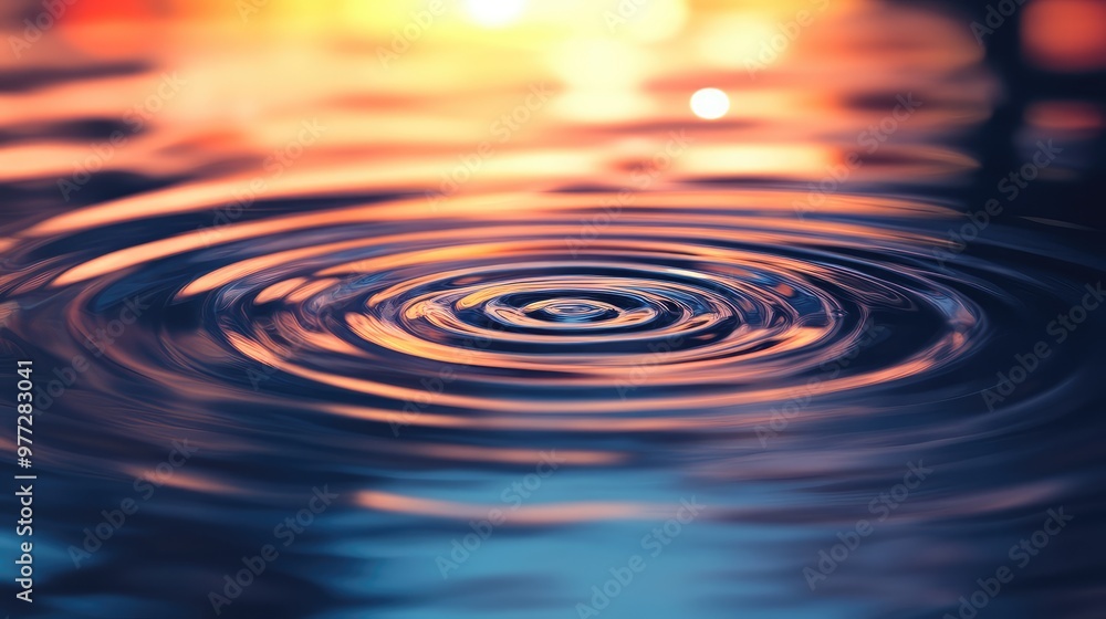 Aufkleber gradually expanding ripples of light creating concentric circles in a soft gradient.