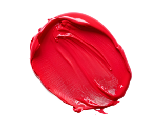red lipstick smudged stroke or acrylic color paint look like a rose shape transparent background
