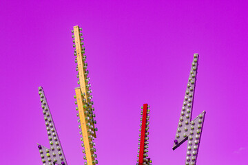 Vintage Carnival Lights on a Pastel Pink Background