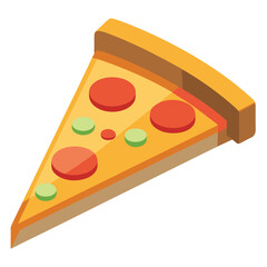 Slice Of Pizza Melted Floating Cartoon Vector Icon Illustration Food Object Icon Isolated Flat