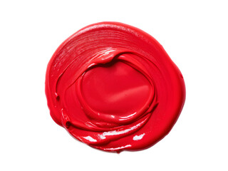 red lipstick smudged stroke or acrylic color paint look like a rose shape transparent background
