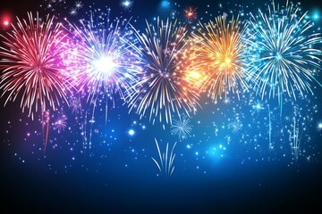 Obraz premium Festive Fireworks Display Against a Night Sky