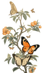 PNG  Vintage drawing of butterfly sketch animal insect.