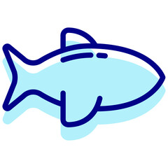 fish mixed outline vector icon