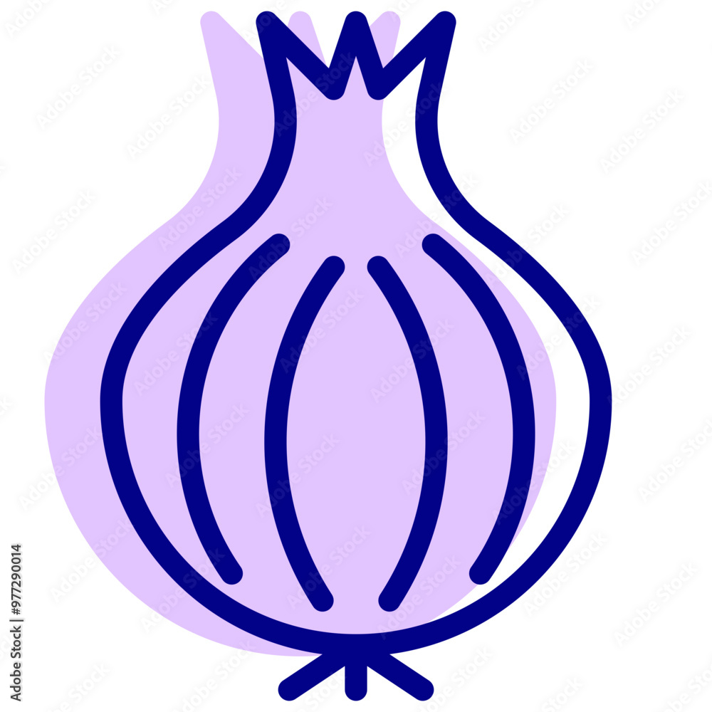 Wall mural onion mixed outline vector icon