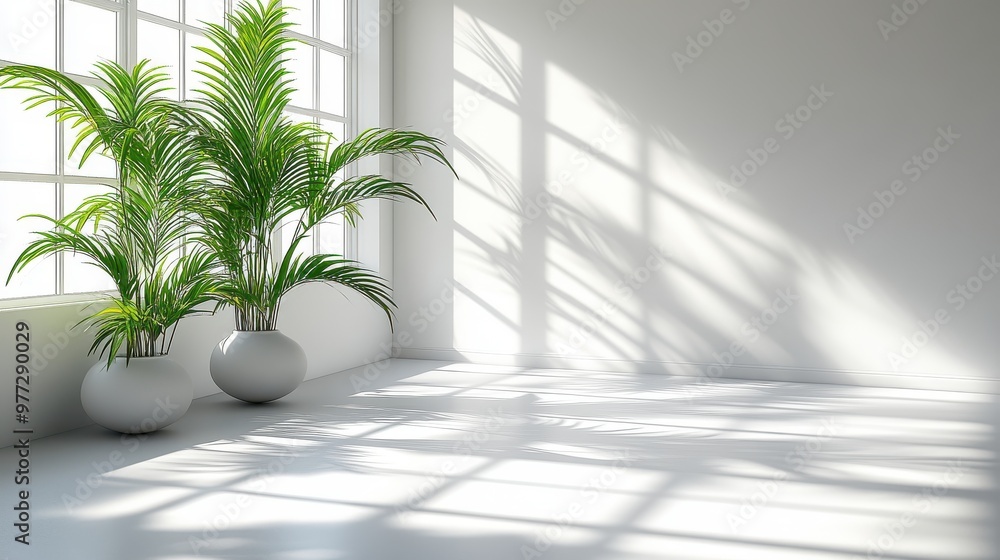 Poster light and soft white background with subtle lighting, great for creating a fresh and clean visual en