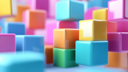 Obraz premium Colorful blocks representing strengths and weaknesses in SWOT analysis, 3D concept.