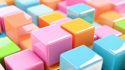 Fototapeta premium Colorful 3D blocks illustrating SWOT analysis strengths and weaknesses.