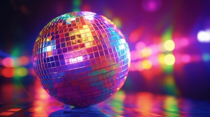 Obraz premium Disco Ball with Vibrant Lights