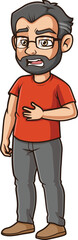 Cartoon middle-aged man feeling disgust vector illustration