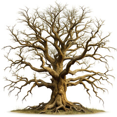Fototapeta premium old tree without leaves on white