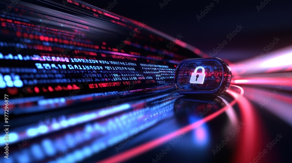 Poster cybersecurity background , background of code