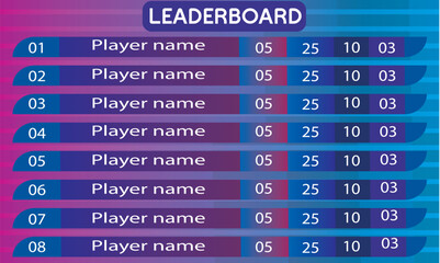 Fototapeta premium game leaderboard with abstract background 