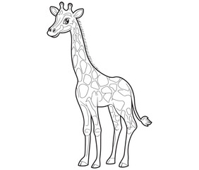 Coloring pages of giraffes for kids giraffe cartoon isolated on white