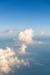 Aerial view of white large cloud