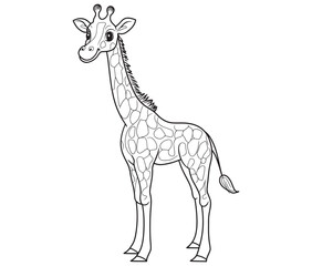 Coloring pages of giraffes for kids giraffe cartoon isolated on white