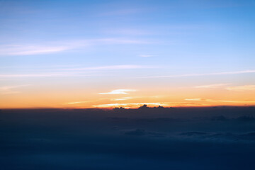 Aerial view of beautiful sunset