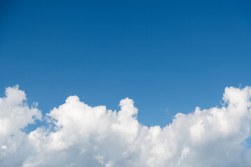 White clouds on clear sky