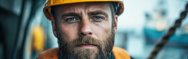 Obraz premium Bearded construction worker ready for work