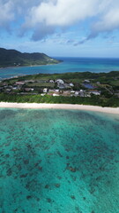 Drone view of Ishigaki Island, Okinawa, Japan