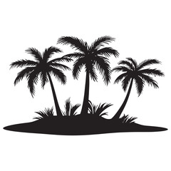 Palm trees on an island