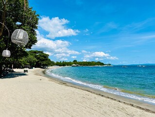 Beautiful sandy beach at Senggigi on the island of Lombok Indonesia
