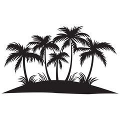 Palm trees on an island