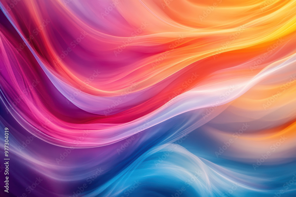 Poster vibrant abstract background with dynamic flowing colorful waves in gradient hues. perfect for creati