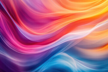 Vibrant abstract background with dynamic flowing colorful waves in gradient hues. Perfect for creative design projects, digital art, and modern aesthetics.