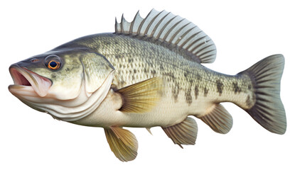 Fototapeta premium PNG Spotted bass animal fish white background.