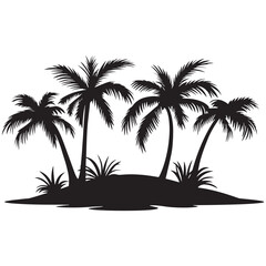 Palm trees on an island