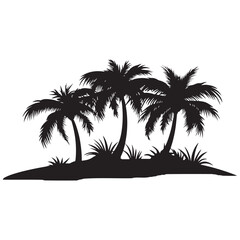 Palm trees on an island