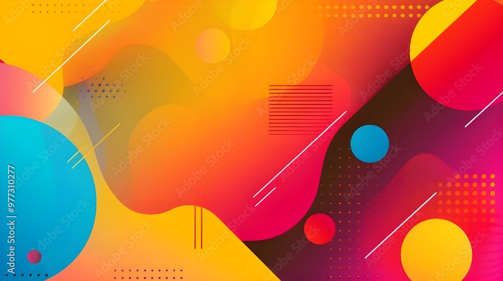 Poster abstract vibrant gradient: a dynamic and colorful abstract background with a blend of bright hues, g