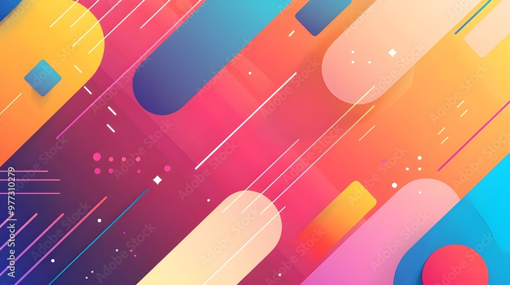 Poster abstract geometric gradient: a vibrant and energetic abstract background with bold, geometric shapes