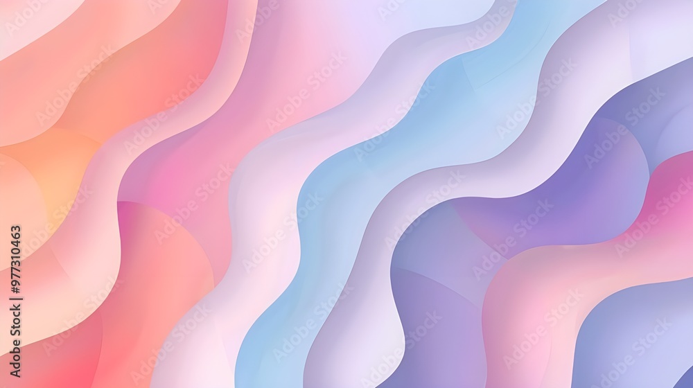 Poster abstract pastel papercut waves: a mesmerizing abstract background featuring a vibrant array of paste