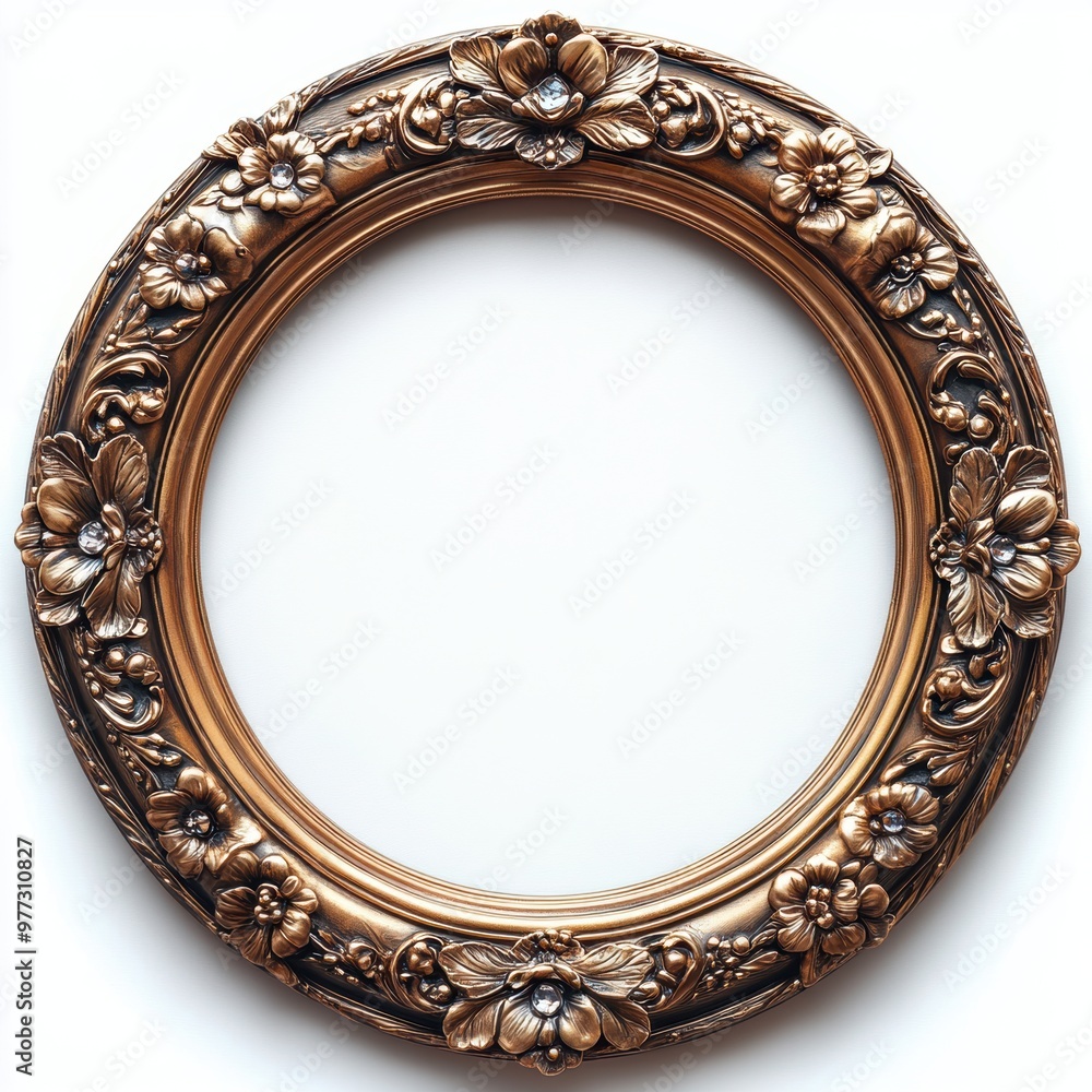 Poster ornate round frame.