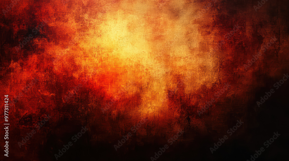 Poster abstract textured background with warm shades of red and yellow, creating a dramatic and fiery appea