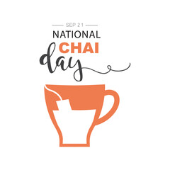 National Chai Day, September 21 - vector, banner, design. 