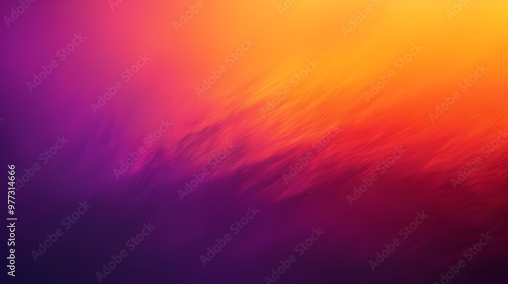 Poster a vibrant gradient background with a smooth transition from purple to orange, creating a fiery and e