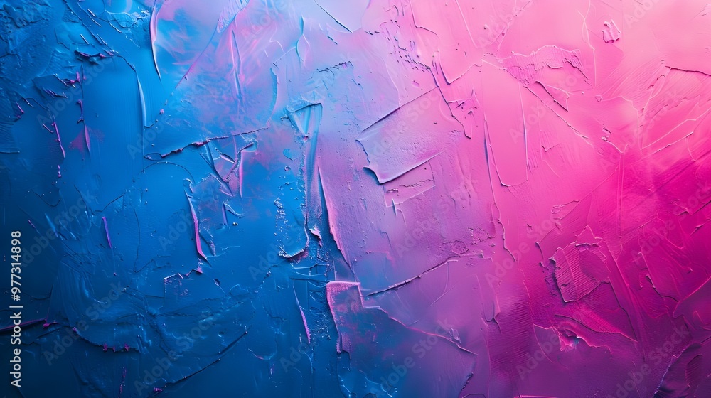 Poster a vibrant abstract background with a gradient transition from blue to pink, featuring textured brush