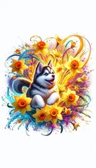 Fototapeta premium Husky Welpe