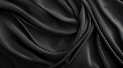 Fototapeta premium Black Draped Fabric.