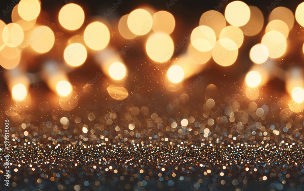 Poster sparkling bokeh lights with shimmering background, perfect for festive and celebratory themes, creat
