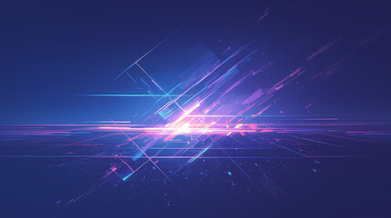 Futuristic abstract background, colorful bright neon rays and glowing lines. AI generative
