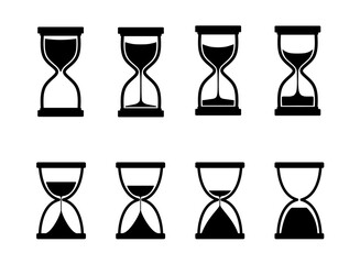 hourglass icons set. vector