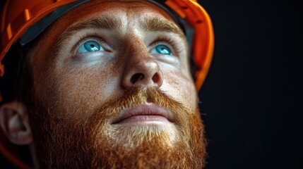Bearded construction worker ready for work