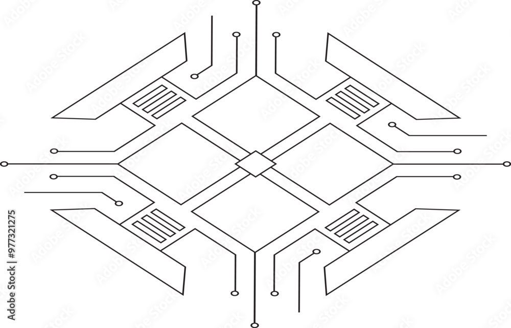 Aufkleber abstract background with lines technology pattern .top-quality pcb assembly services